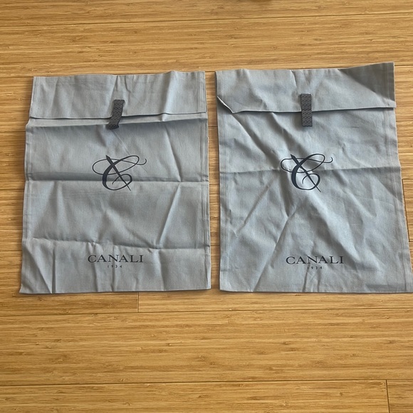 2 Canali Cotton Dust Bag with Snap Button Grey 12" x 15" - Picture 1 of 1